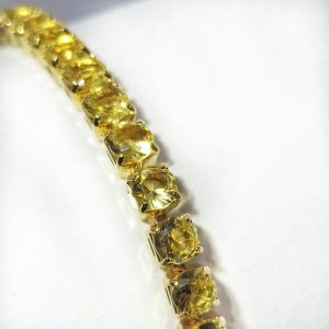 PULSEIRA PEDRAS DE ZIRCONIAS AMARELAS
